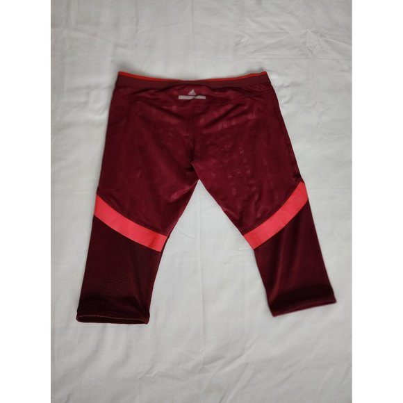 Adidas By Stella McCartney Run Athletic 3/4 Running Tights, Dark Vine Size Large - Picture 4 of 16